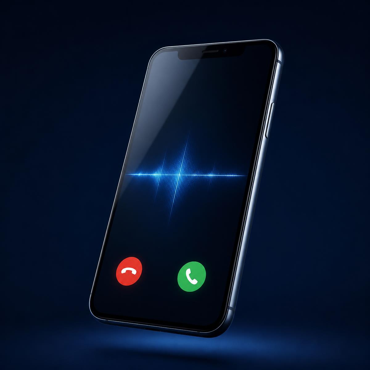 Smartphone receiving a call answered by a Voice AI receptionist